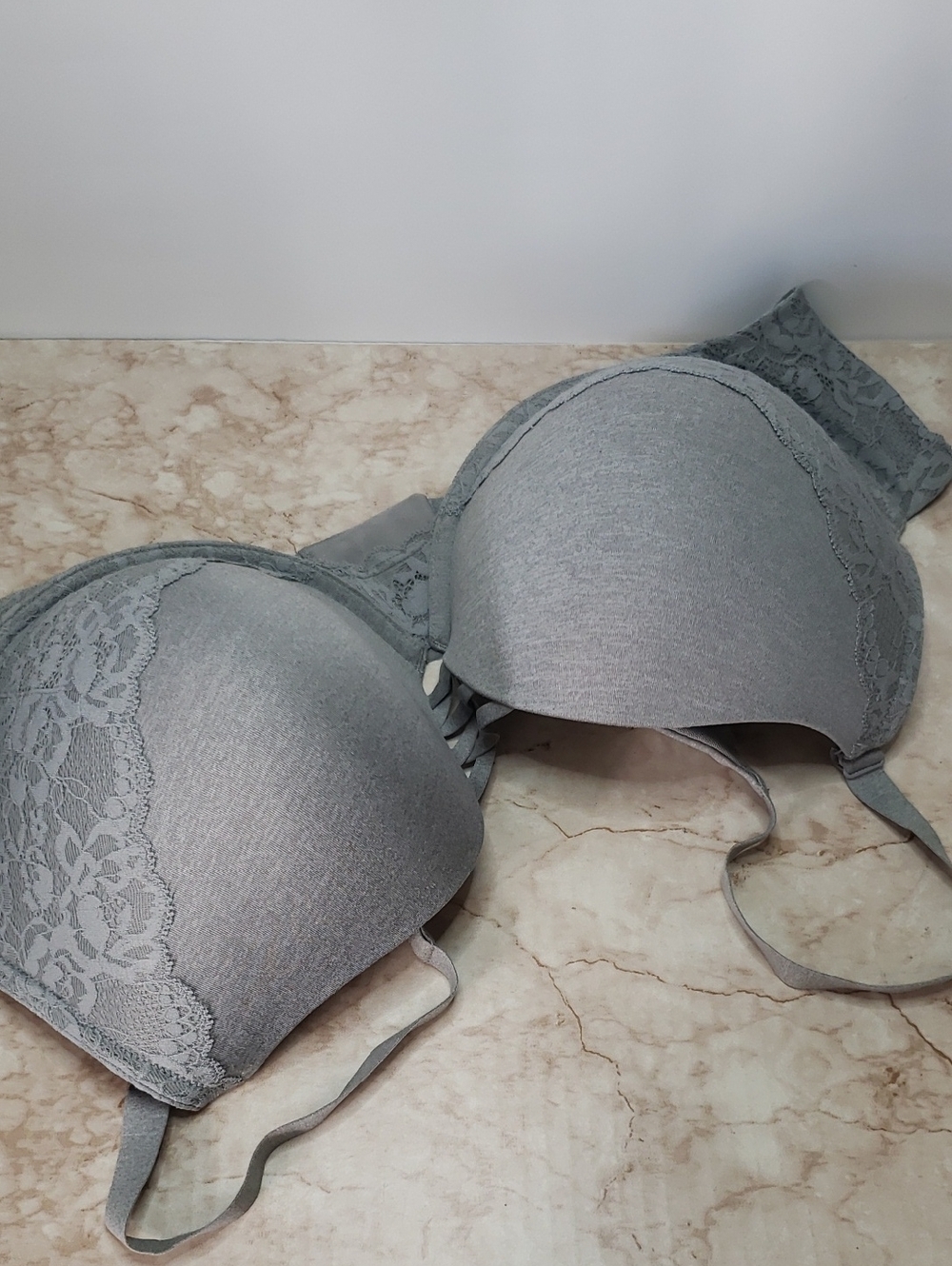 Torrid Gray Lace-Trim T-Shirt Push Up Bra - Women's Intimates 46DD